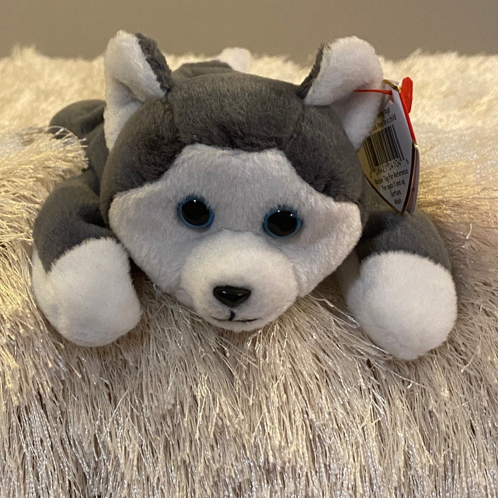 𝑹𝑨𝑹𝑬 Ty Beanie Baby Nanook the Huskey Dog. Investment Quality!   ᱢ  ຶᴥຶᱡ